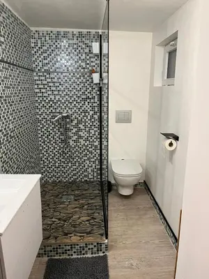 a bathroom with a shower and a toilet at Abrilove in Castres