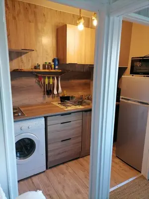 a kitchen with a washer and a dishwasher at PALMA 3 in Port-la-Nouvelle