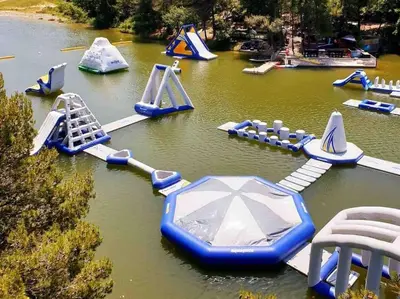 a water park with a water slide and slides at Chez Gaëlle in Trèbes