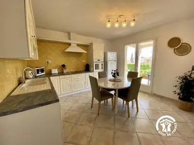 a vineyard with autumn leaves on a hill at Les iris in Castelnau-dʼAude