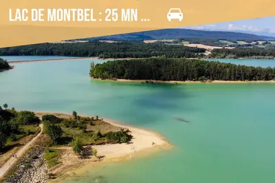 an aerial view of a lake be modified at Domaine La Belle Histoire - Gîte côté jardin in Besset