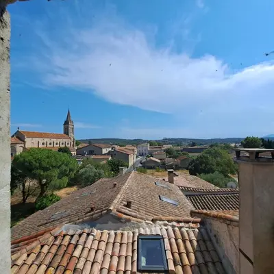 a view from the roof of a building at La Maison du Canal- vue Canal- L'ère du Temps in Homps