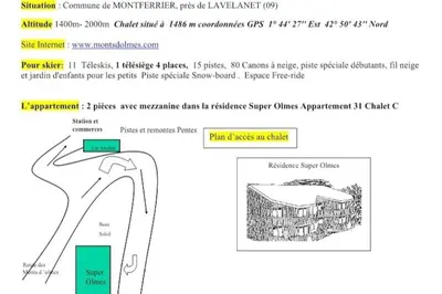 a screenshot of a diagram of a building at Logement dans chalet à la montagne in Montferrier