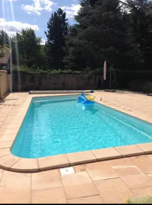 a swimming pool with a toy in the water at Quillan Villa with Pool in Quillan