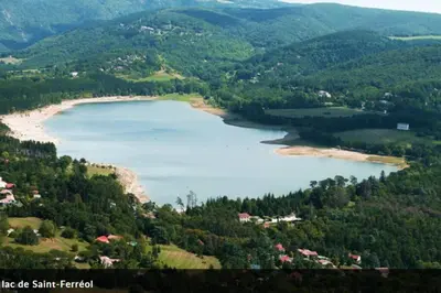 an aerial view of a beach and a body of water at Gîte de France Chez Fati in Les Brunels