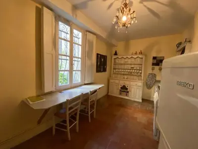 a living room with a couch and a coffee table at Maison Ville-Limoux in Limoux