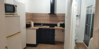 a small kitchen with a sink and a toilet at Appartements simples et fonctionnels in Pamiers