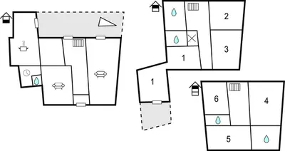 two diagrams of a building with different floors at Amazing Home In Thézan-Des-Corbières in Thézan-des-Corbières