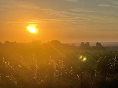 a sunset over the temples of bagan in myanmar at Maison Petit Arago avec roof terrace et parking privé in Carcassonne