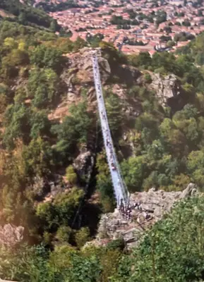 a bridge on the side of a mountain at Le Cottage in Mazamet