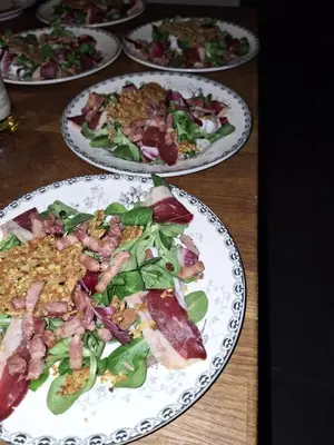 a group of plates of food on a table at Bessire Chambres & table d'hôtes in Belflou
