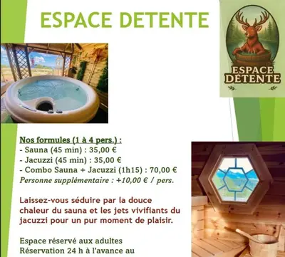 a flyer for a japanese resort with a japanese japanese at Maison confortable au cœur de la nature près de Camps-sur-l'Agly in Camps-sur-lʼAgly