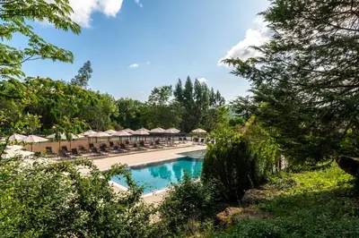 a view of a pool at a resort at Camping LA SERRE in Aigues-Vives