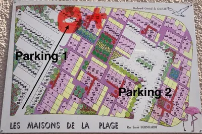 a map of a city with the words parking at studio cabine mer in Port-la-Nouvelle