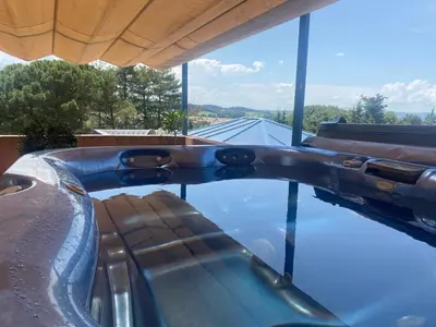 a gun on top of a swimming pool at L’Hacienda Francesa in Palaja