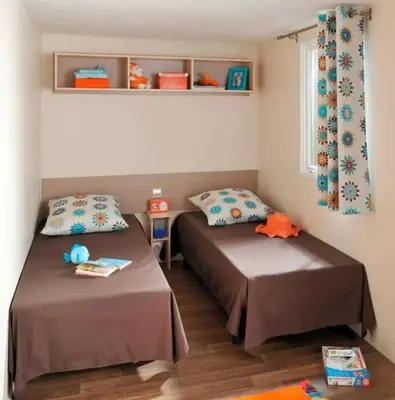 a floor plan of a room with a floor at Camping 3 étoiles - Piscine - eehdai in Sigean