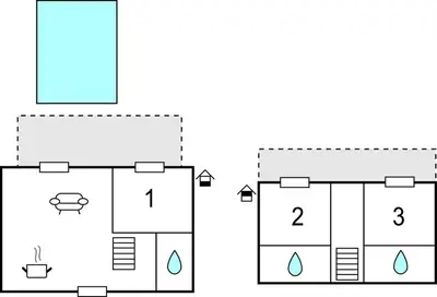 a block diagram of a house at Awesome Home In Saint-Laurent-De-La-Ca in Saint-Laurent-de-la-Cabrerisse
