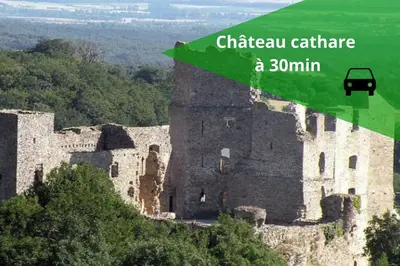 a castle with a car on top of it at El Dino in country cathare*PRO*Oc Keys011 in Espéraza