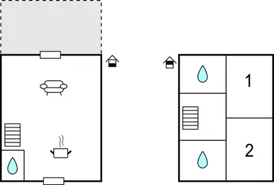 two diagrams showing the process of converting a house into a house at Cozy Home In Saint-Laurent-De-La-Ca With Wifi in Saint-Laurent-de-la-Cabrerisse