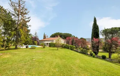 a house with a large yard with a pool at 2 Bedroom Cozy Home In Tabre in Tabre