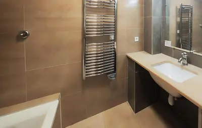 a bathroom with a sink and a shower at Nice Home In Saint-Laurent-De-La-Ca in Saint-Laurent-de-la-Cabrerisse