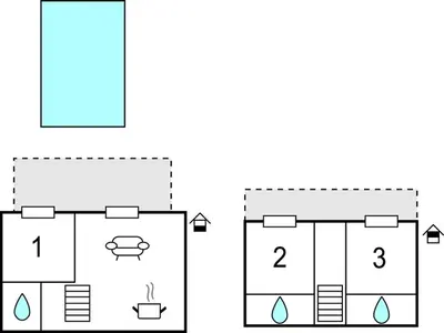 a set of diagrams of a building at Stunning Home In Saint-Laurent-De-La-Ca in Saint-Laurent-de-la-Cabrerisse