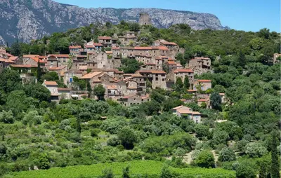 a village on the side of a mountain at 2 Bedroom Awesome Home In Saint-Laurent-De-La-Ca in Saint-Laurent-de-la-Cabrerisse