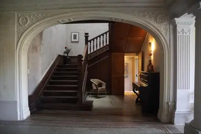 an archway leading to a staircase in a house at Chateau in medieval Bastide - Sleeps up to 10 in Chalabre