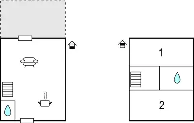 a diagram of a bathroom with two toilets at Gorgeous Home In Saint-Laurent-De-La-Ca With Wifi in Saint-Laurent-de-la-Cabrerisse