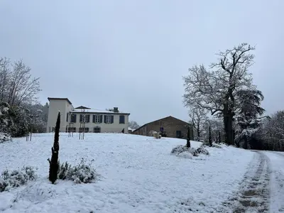 a house on a hill covered in snow at Domaine de la laugerie - relais du consul in Castres
