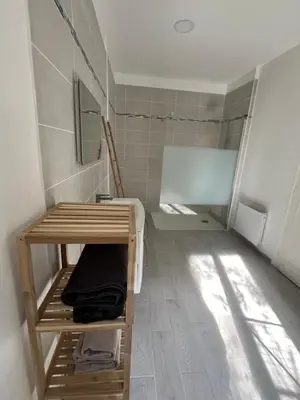 a bathroom with a sink and a toilet in a room at Le Carmagnol in Caramany