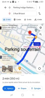 a screenshot of a map of a subway at T3 Terrasse vue Cathédrale Climatisé in Narbonne