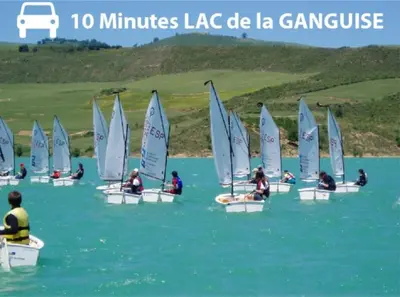 a group of sailboats on the water with the words minutes lag dc la at Pierre Lauragaise in Avignonet-de-Lauragais