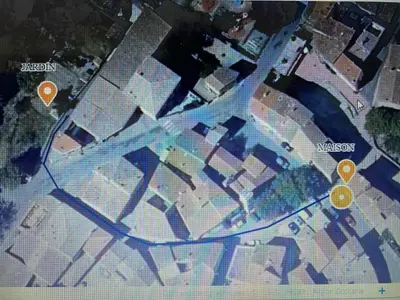a map of a city with two yellow circles at Casa Bohème in Saint-Jean-de-Barrou