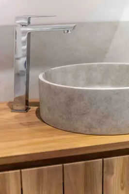 a sink on top of a counter in a bathroom at Olivier ATTON in Narbonne