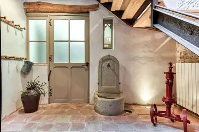 a entrance to a room with a door at Loft centre-ville Parking, clim, wifi in Carcassonne