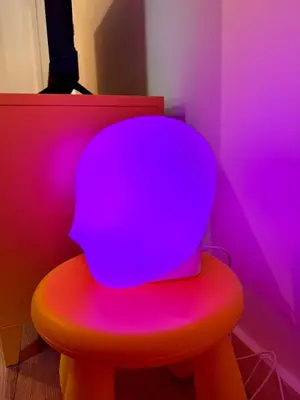 a pink toilet in a room with a purple room at Evasion dépaysante Canal du Midi La vie en couleur in Castelnaudary