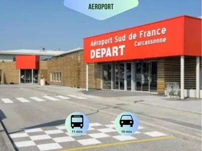 a rendering of a parking lot in front of a car dealership at Vue imprenable cité Carcassonne - 4 personnes in Carcassonne
