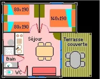 a couch in a room with a window at Camping 3 étoiles - ccaaafd in Sorèze