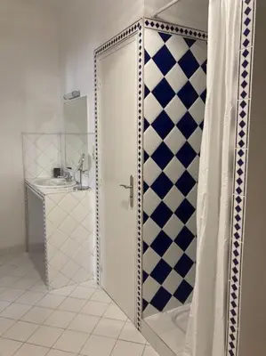 a bathroom with a shower with a toilet and a sink at Hyper centre - Ecusson in Castres