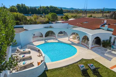 an overhead view of a swimming pool in a house at Villa Les Arches by Villa Plus in Villedaigne