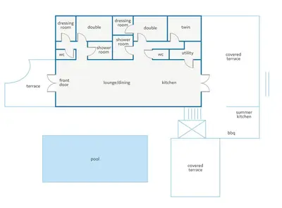 a floor plan of a house at Villa Saffron by Villa Plus in Villedaigne
