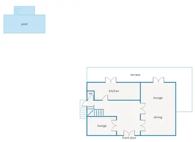 a floor plan of a house at Villa Domaine du Midi by Villa Plus in Capestang