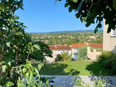 a view from the garden of a house at Studio Goya climatisé et jardin 2 nuits minimum in Castres
