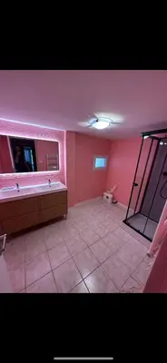 a bathroom with a tub and a sink and a toilet at Chambre Quattro avec Balcon CASTRES in Castres