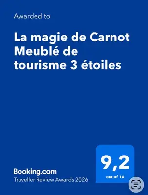 a screenshot of a cell phone with the words la magic de campotide module de at La magie de Carnot Meublé de tourisme 3 étoiles in Carcassonne