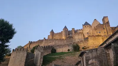 a large castle on top of a hill at Appartement PETIT SAINT GIMER in Carcassonne