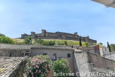 a view of a castle from the roofs of buildings at Les Bellevue Cité Trivalle 