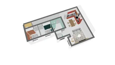 a floor plan of a house at L'Atelier Cosy in Lézignan-Corbières