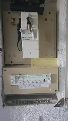 a machine with a sticker on the side of it at Les Vergers in Narbonne